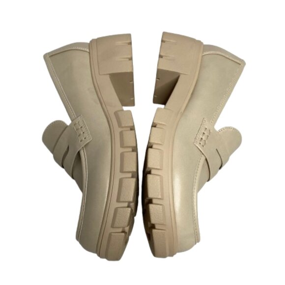 Hey Girl by Corkys Womens Chunky Platform Loafers Size 10 Ivory Academia Preppy - Picture 13 of 15